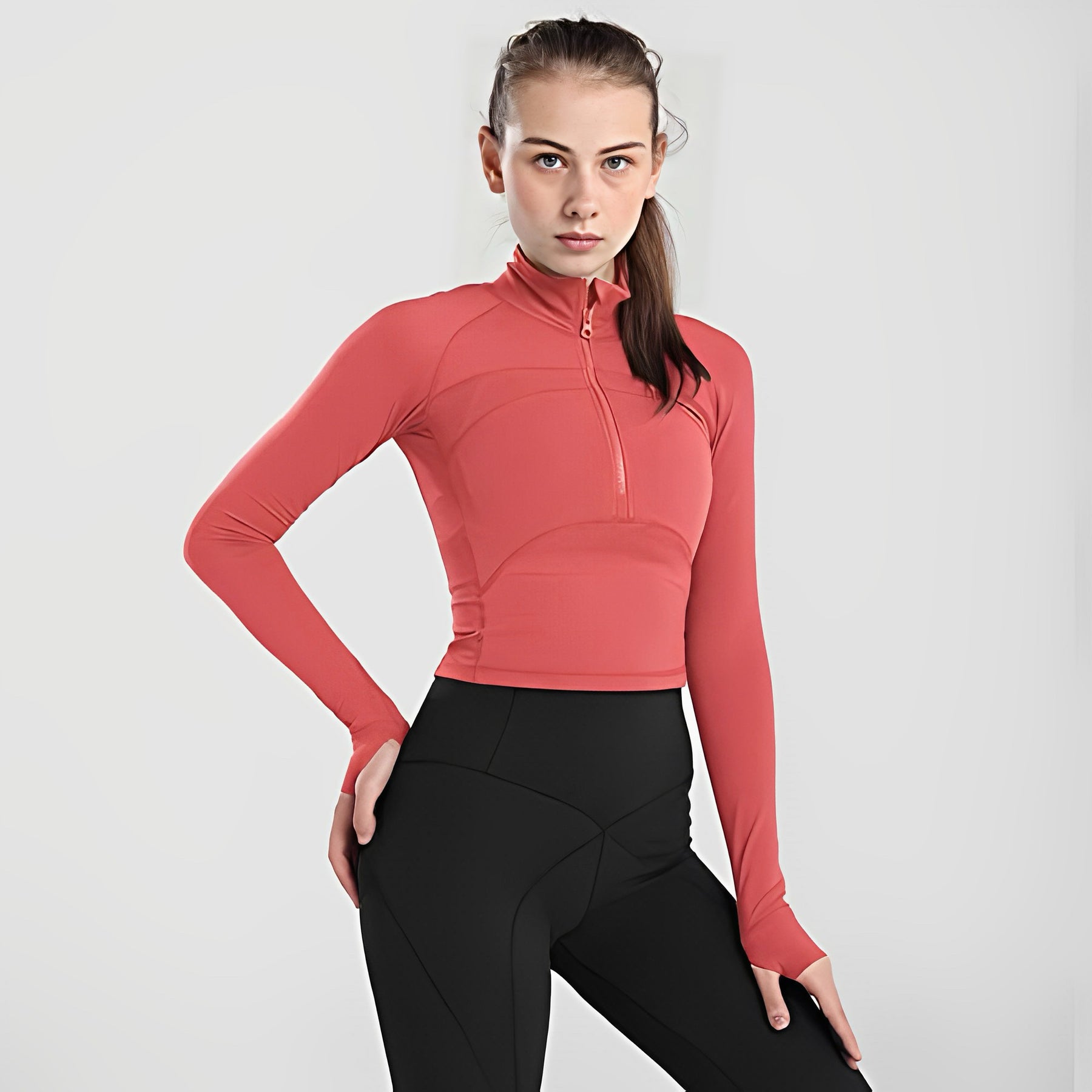 Blusa Feminina com Zíper Frontal Fitness