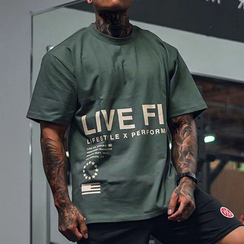 Camiseta Masculina Oversized Algodão LIVE FIT