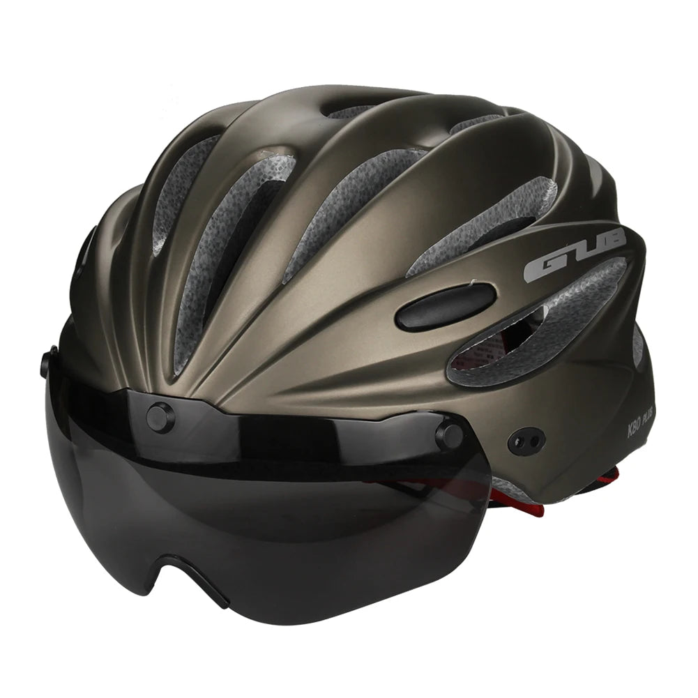 Capacete de Ciclismo Max Protect com Óculos Magnético