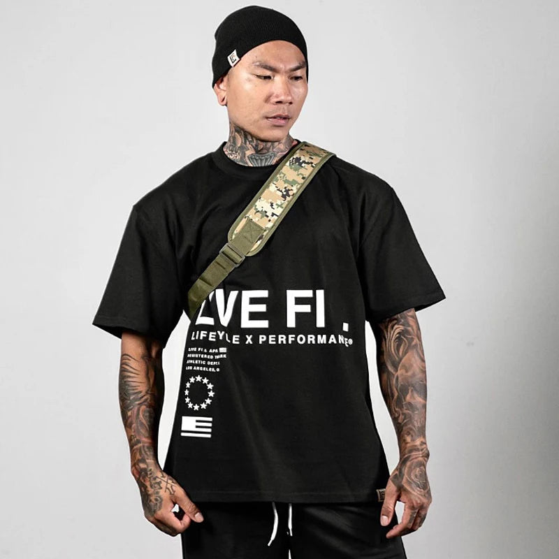 Camiseta Masculina Oversized Algodão LIVE FIT